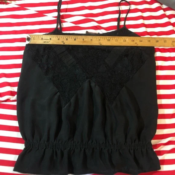 Y2K Juicy Couture Silk Lace Spaghetti Straps Top black size xsmall Like New - Picture 4 of 7